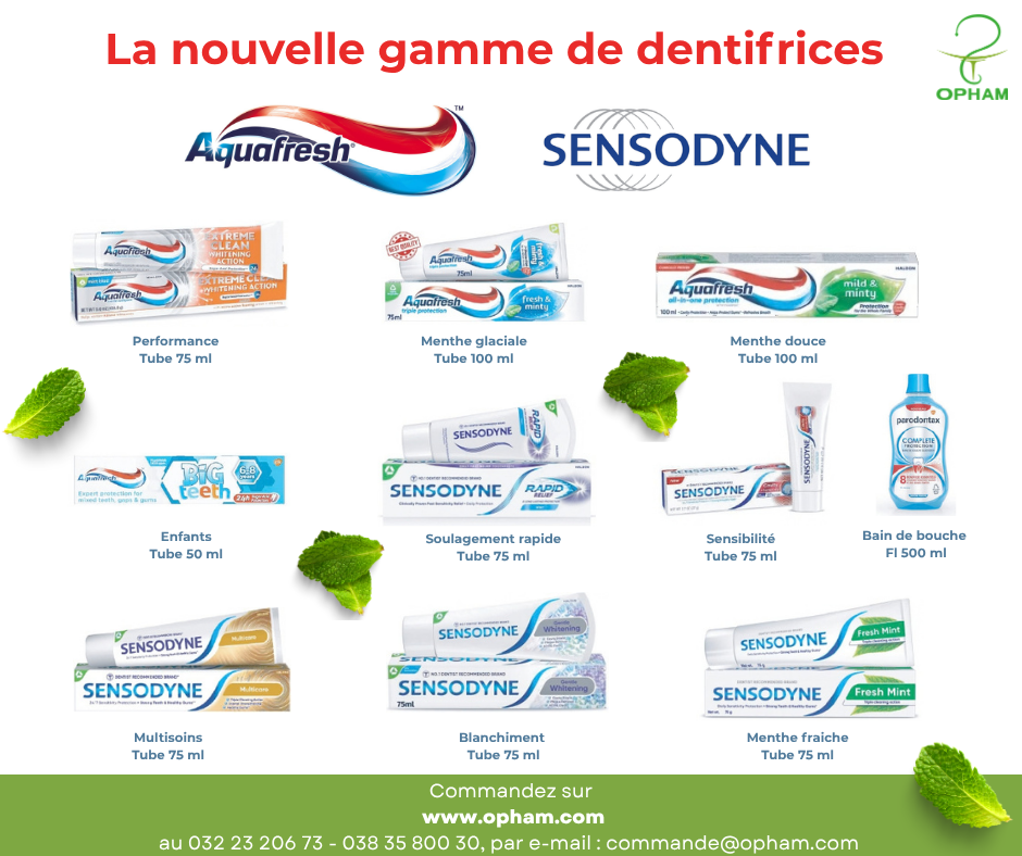 Nouvelle gamme de dentifrices Aquafresh & Sensodyne